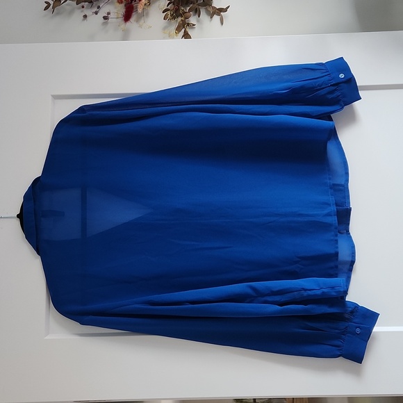 🦋H&M Divided🦋 sapphire blue sheer blouse, size M - Picture 5 of 8
